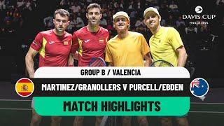 Martinez/Granollers v Ebden/Purcell Highlights | Spain v Australia Davis Cup 2024 Finals Group Stage