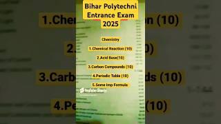 bihar polytechnic entrance exam 2025 major .syllabus.#polytechnic #college #patna #syllabus #cuttoff