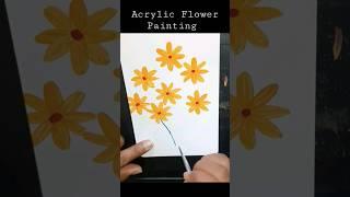 Acrylic Flower Painting Tutorial ️ / Easy painting ideas for beginners #shorts #art #diy