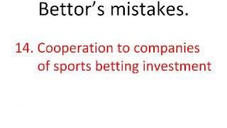 Money loss of cooperation to Sports Betting Investment firms