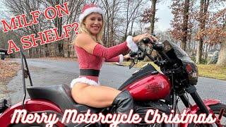 MILF on a motorcycle. Merry Motorcycle Christmas!