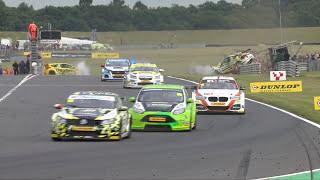 MEGA British Touring CAR CRASH Cameraman has a lucky Escape!!