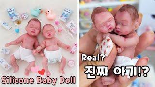 Real Baby? 진짜아기? 미니어처 실리콘 아기 인형 개봉 리뷰! 리본 베이비돌(Unboxing Review) Miniature Silicone Reborn Baby Doll