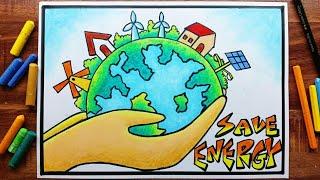 Save Energy Poster Making || Save Environment Drawing @vipulswamiarts #viral