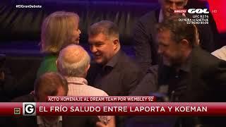 El frío reencuentro entre Laporta y Koeman