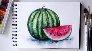 How to Paint a Watermelon | Watercolor Sketchbook Series