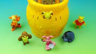 1999 WINNIE THE POOH BUILD-A-HUNNY POT set of 6 McDONALDS HAPPY MEAL COLLECTIBLES VIDEO REVIEW