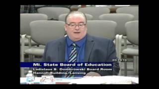 Michigan Department of Education Special Meeting for March 10, 2015 - Whiston Interview