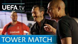 Trezeguet and Zambrotta play match on top of Unicredit Tower