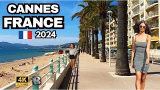 Walking tour in Cannes France: 4k - Beach Cannes French - Riviera France