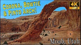 Corona, Bowtie & Pinto Arches in one day hike! Moab Utah [4K UHD]