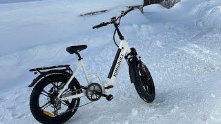 The King Bull Light Rider foldable e-bike. #ebike #snow #country