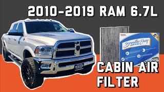 How to Replace RAM Cabin Air Filter for 2500 3500 2010 - 2019 | Cummins 6.7L Diesel | Filter Mod