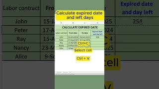 How to calculate expired date and left days | Excel tips | Excel learning.