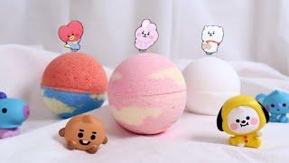 BT21 알제이, 타타, 쿠키 배쓰밤 만들기! 힐링영상 RJ, TATA, COOKY Bath Bombs DIY (ENG)