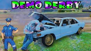 DESTROYING CLASSIC CARS IN DEMOLITION DERBY!! (BOB ALMOST GOT ARRESTED) - GTA 5 RP