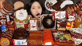 KOREAN CONVENIENCE STORE CHOCOLATE DESSERT ASMR EATING SOUNDS CAKE BREAD MUKBANG