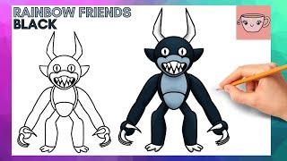 How To Draw Black from Roblox Rainbow Friends | Easy Step By Step Drawing Tutorial