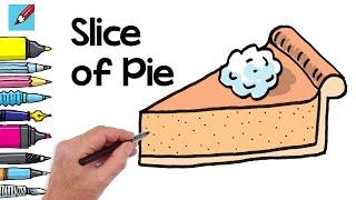 How to Draw a Slice of Pumpkin Pie Real Easy - Easy Step by Step - Spoken Instructions