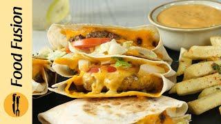 Grilled Cheeseburger Wraps Recipe by Food Fusion