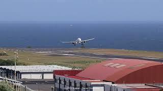 CROSSWIND LANDING Azores Airlines Airbus A321neo LR at Ponta Delgada Airport