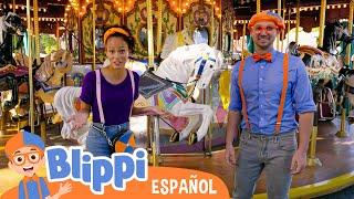 Blippi y Meekah en el parque de diversiones | Blippi Español | Videos educativos para niños