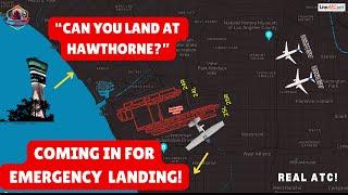 Bonanza makes emergency landing at busy LAX… catches FIRE!