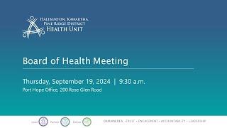 HKPR Board of Health Meeting - September 19, 2024