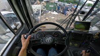 CRAZY HEAVY DUMPSTER, Front Load Garbage Truck Clean Up