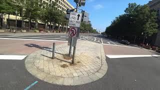 Biking Pennsylvania Avenue center bike lane from the White House to the Capitol