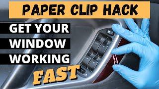 How to fix a stuck car window (window wont go up) Paper clip hack