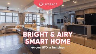 #LivHomes - Bright and Airy 4-room BTO Smart Home Renovation in Tampines