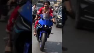 heavy bike ride on girls #heavybike #girls #shorts #viral #video