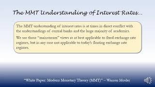 The MMT Understanding of Interest Rates… - Warren Mosler