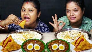 MURI GHUGNI SAMOSA BOIL EGG EATING CHALLENGE // EATING CHALLENGE BENGALI // food family & more