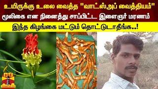 உயிருக்கு உலை வைத்த "வாட்ஸ்அப் வைத்தியம்"...மூலிகை என நினைத்து சாப்பிட்ட இளைஞர் மரணம்