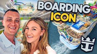 Boarding the worlds LARGEST cruise ship (ICON OF THE SEAS) + DO THIS After You Board!