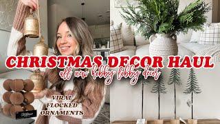 NEW!!! HOBBY LOBBY CHRISTMAS HAUL 2024 / FLOCKED ORNAMENTS / NEUTRAL CHRISTMAS DECOR IDEAS 