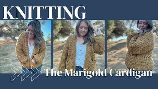 Knit an oversized, textured cardigan with pockets, The Marigold Cardigan Knitting Pattern Tutorial