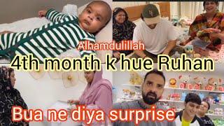 Bua ne Diya surprise birthday 4th month complete of Ruhan.deepika ki duniya