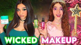 ONLY using GREEN & PINK MAKEUP| WICKED EDITION!‍️