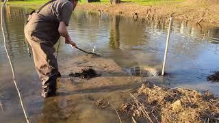 Part 2 of unclogging Little lake ext drain water level is down 3 feet