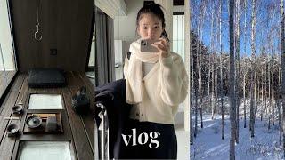 강원도 1박2일 설산 여행 vlog. 춘천 한옥 스테이. 자쿠지 숙소. 인제 자작나무 숲