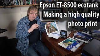 Colour photo printing Epson ET-8500 Ecotank printer, software and icc profiles