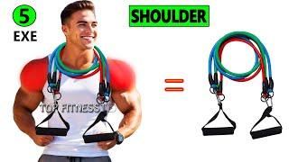 Full Shoulder Workout with Resistance Band at Home 