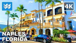 [4K] 5th Avenue in Downtown Naples, Florida USA - Walking Tour Vlog & Vacation Travel Guide 