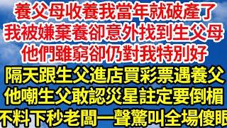 養父母收養我當年就破產了，我被嫌棄養卻意外找到生父母，他們雖窮卻仍對我特別好，隔天跟生父進店買彩票遇養父，他嘲生父敢認災星註定要倒楣，不料下一秒老闆一聲驚叫全場傻眼||笑看人生情感生活