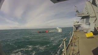 Royal Navy Type 23 Frigate HMS Sutherland (F81) Launches Stingray Torpedo [HD]