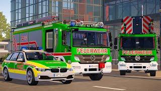 Green Emergency Call 112 - UK Police, Ambulance and Fire Brigade Truck Responding! 4K