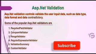 Part 1. Validation in asp.net, What is validation in asp.net | Programminggeek